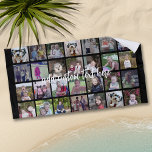28 Foto Collage Grid - 1 Textfeld - Schwarz-weiß Strandtuch<br><div class="desc">Verwenden Sie 28 SQUARE-Fotos, um eine persönliche Foto-Collage zu erstellen. Dieses moderne, saubere Layout enthält einen Textblock in einem modernen Skript-Schriftart, um einen Familiennamen oder einen Namen hinzuzufügen. Die Hintergrundfarbe kann im Anpassungsbereich geändert werden. ***Beste Ergebnisse für dieses Multi-Foto-Layout - Ihre Fotos vor dem Hochladen in Quadrate schneiden. Oder verwenden...</div>