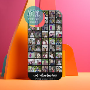28 Foto Collage Grid - 2 Textfelder - schwarz Samsung Galaxy Hülle