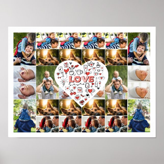 28 Foto Collage Rahmen mit Liebe Hörcenter Poster (Vorne)