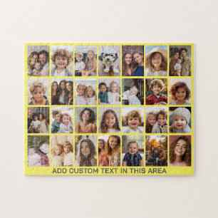 28-Foto-Collage-Raster - 1 Textfeld Buttergelb Puzzle