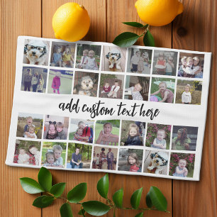 28-Foto-Collage-Raster - 1 Textfeld - schwarz weiß Geschirrtuch
