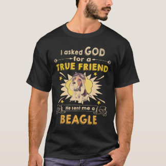 28 Fragte Gott - Wahrer Freund - Ein Beagle T-Shirt