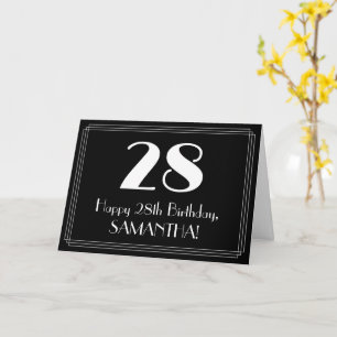28. Geburtstag ~ Art Deco Inspiriert Look "28", Na Karte