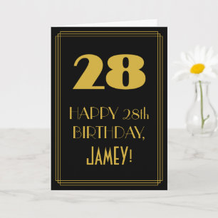 28. Geburtstag ~ Art Deco inspirierter Look "28" & Karte