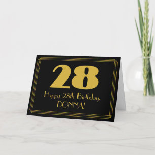 28. Geburtstag: Art Deco inspiriertes Aussehen "28 Karte