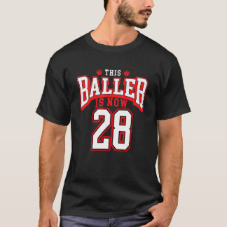 28. Geburtstag Basketball 28 Jahre alter Tag T-Shirt