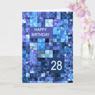 28. Geburtstag, Blue Squares, Karte