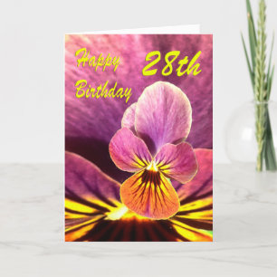 28. Geburtstag Blume Pansy Karte