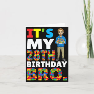 28. Geburtstag Bro Boy Kuchen Bausteine Autismus Karte