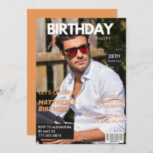 28. Geburtstag Einladungen für ihn Magazine Cover