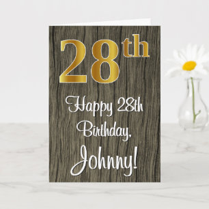 28. Geburtstag: Elegantes falsches Gold Look #, Fa Karte