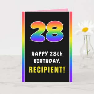 28. Geburtstag: Farbiger Regenbogen # 28, Individu Karte