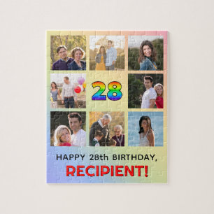 28. Geburtstag: Fun Rainbow #, Individuelle Name & Puzzle