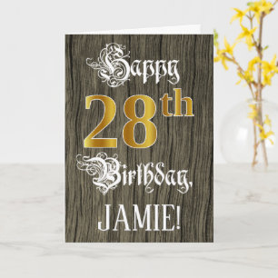 28. Geburtstag: Imitate Gold Look + Imitate Holzmu Karte
