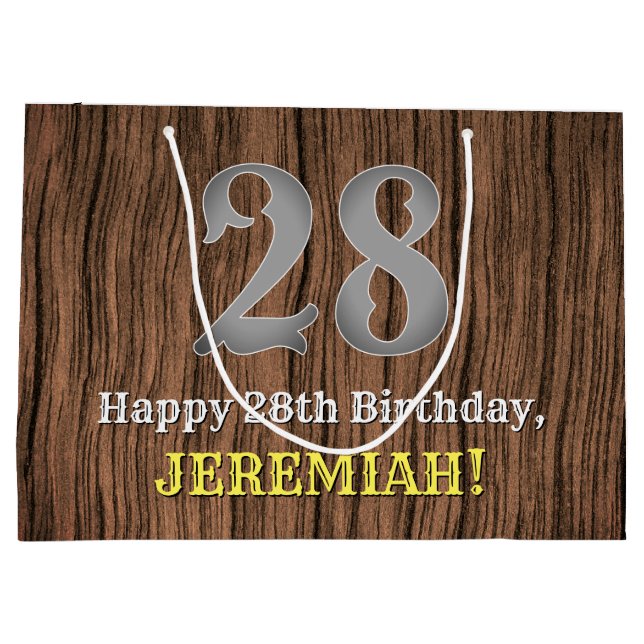 28. Geburtstag: Inspirierter Country Western Look, Große Geschenktüte (Rückseite)