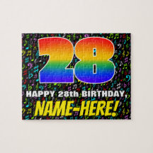 28. Geburtstag — Spaß, farbenfrohe Musiksymbole & 