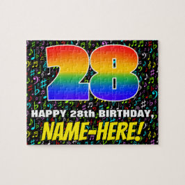 28. Geburtstag — Spaß, farbenfrohe Musiksymbole & Puzzle