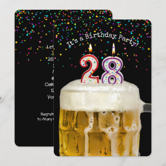 28. Geburtstagskandle-Party Einladung