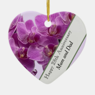 28. Hochzeit Jahrestag Editable Orchid Keramik Ornament