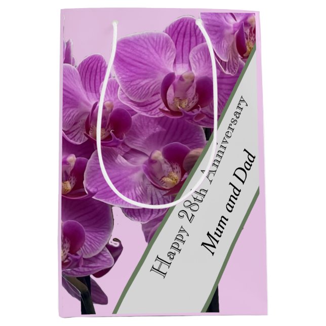 28. Hochzeitstag Mittlere Geschenktüte (Vorderseite)