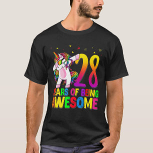 28 Jahre alt Geburtstag Einhorn Dabbing 28. Geburt T-Shirt