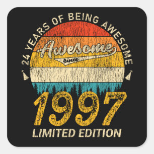 28 Jahre altes Bday Retro Phantastisch 28. Geburts Quadratischer Aufkleber