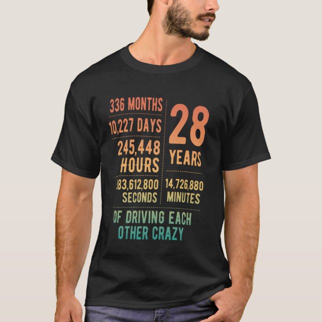 28 Jahre Verheiratet Gewitter 28. Hochzeitstag T-Shirt (Vorderseite)
