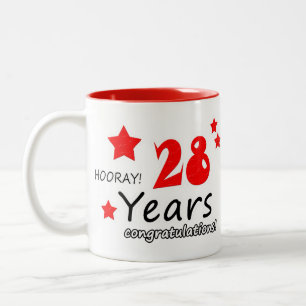 28. Jahrestag, 28. Jahrestag der Hochzeit Zweifarbige Tasse