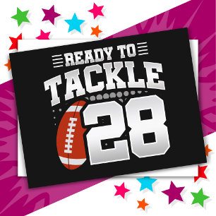 28-jähriges Tackle Football Party 28. Geburtstag Postkarte
