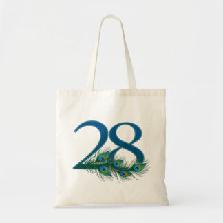 28 Pfauenfeder Geburtstag Jubiläum Elegant Tragetasche