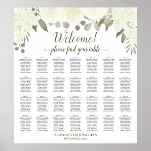 28 Tabelle Elfenbeinrosen Hochzeitstabelle Poster