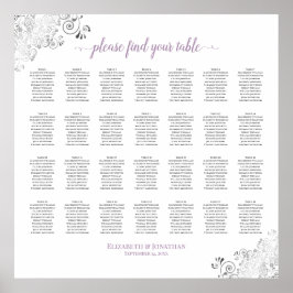 28 Tischlacy Seating Chart White Lavendel Poster