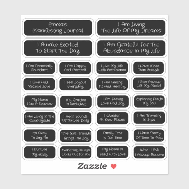 28 Unterstützungsvorlage für die Manifestation | P Aufkleber (Blatt)