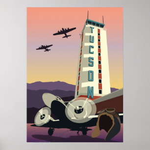 28"x20" Aviation Tower - Tucson, Arizona Poster
