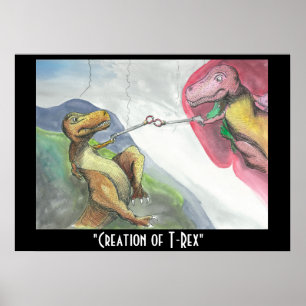 28"x20" Plakatdruck "Erstellung von T-Rex" Poster