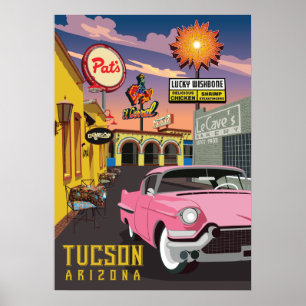 28"x20" Retro-Restaurantschilder - Tucson, AZ Poster