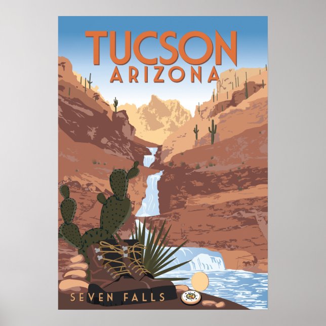 28"x20 Seven Falls - Tucson, Arizona Poster (Vorne)