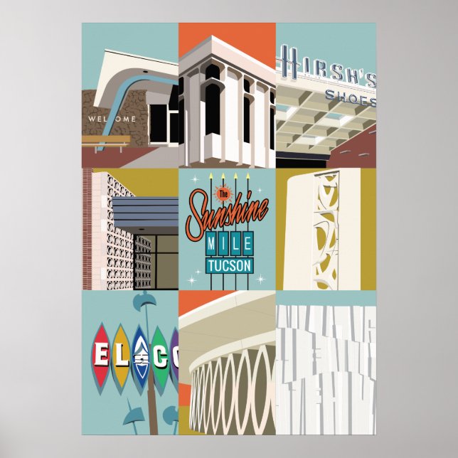 28"x20" Sonnenscheinbahn - Tucson, Arizona Poster (Vorne)