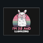28 Year Old Bday Llamazing 28th Birthday Llama Postkarte<br><div class="desc">Retro Vintage Style Birthday Gift Design Perfect To Pair With Shorts,  Leggings Or Jeans For A Casual Yet Trendy Look. Humorous Funny Humor Birthday Gift Outfit For Family Member,  Loved One Or Yourself. Matches Loads Of Clothes. GET YOURS TODAY!</div>