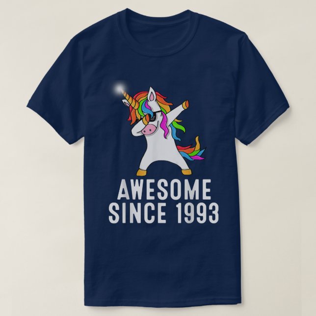 28th birthday, unicorn dab, Awesome since 1993  T-Shirt (Design vorne)