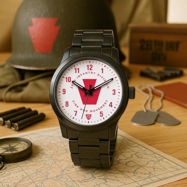 28th Infantry Division "Fire and Movement" Tribute Armbanduhr (28th Infantry Division "Fire and Movement" Tribute Stainless Steel Watch)