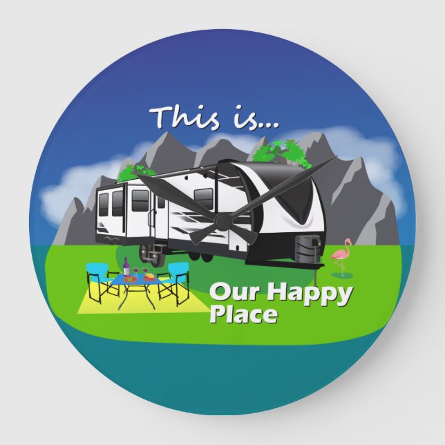 2970RL Grand Design Happy Place Große Wanduhr (Vorderseite)