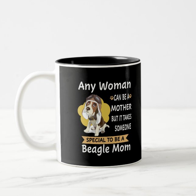 29 Besonderes für eine Beagle-Mama Zweifarbige Tasse (Links)