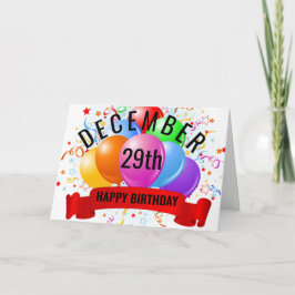 29. Dezember Geburtstag Karte