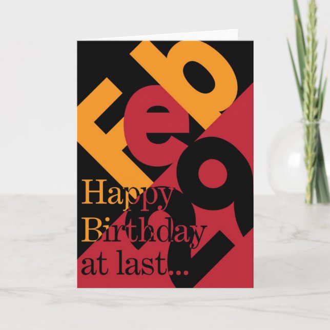 29. Februar alles- Gute zum Geburtstagkarte Karte (Vorderseite)