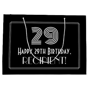 29. Geburtstag — Art Deco Inspiriert Look "29" & N Große Geschenktüte