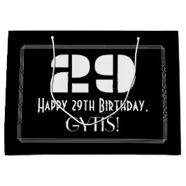 29. Geburtstag ~ Art Deco Inspiriert Look "29" + N Große Geschenktüte