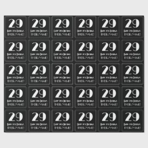 29. Geburtstag - Art Deco Inspiriert Look "29", Na Geschenkpapier