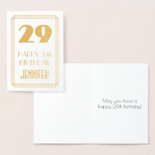 29. Geburtstag: Art Deco inspiriertes Aussehen "29 Folienkarte