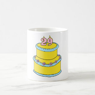 29. Geburtstag Cake Yellow Coffee Tasse